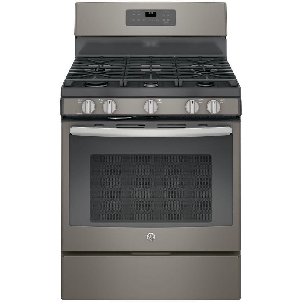 Ge 5 0 Cu Ft Gas Range With Self Cleaning Oven In Slate Ge 5 0 Cu Ft Gas Range With Self Cleaning Oven In Slate