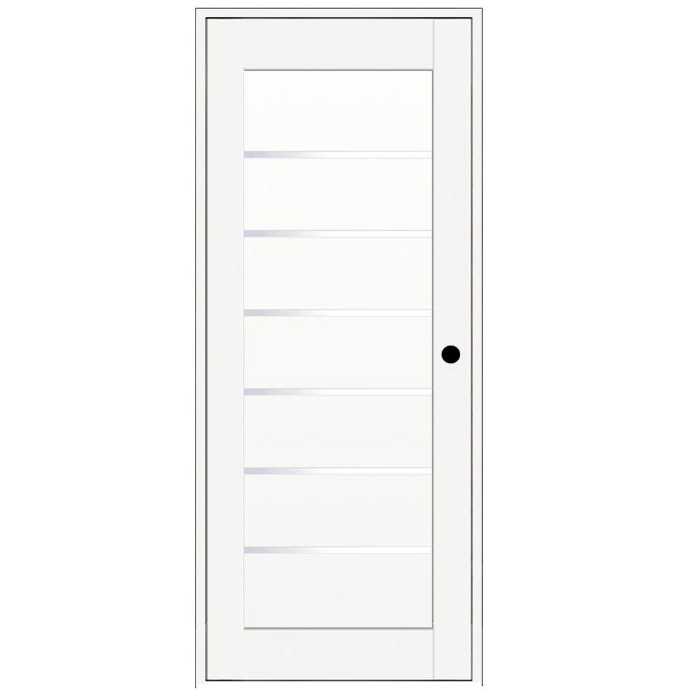 Wood White Woodgrain Finished Interior Closet Doors Iceberg White Finished Right Hand Solid Core Composite