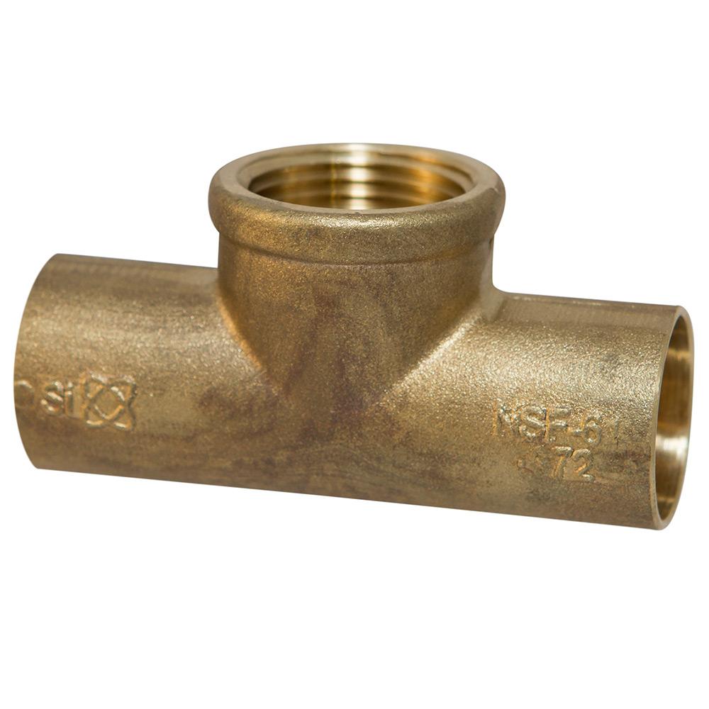 3//4/"C x 1//8/" FIP x 3//4/"C Cast Brass Baseboard Tee