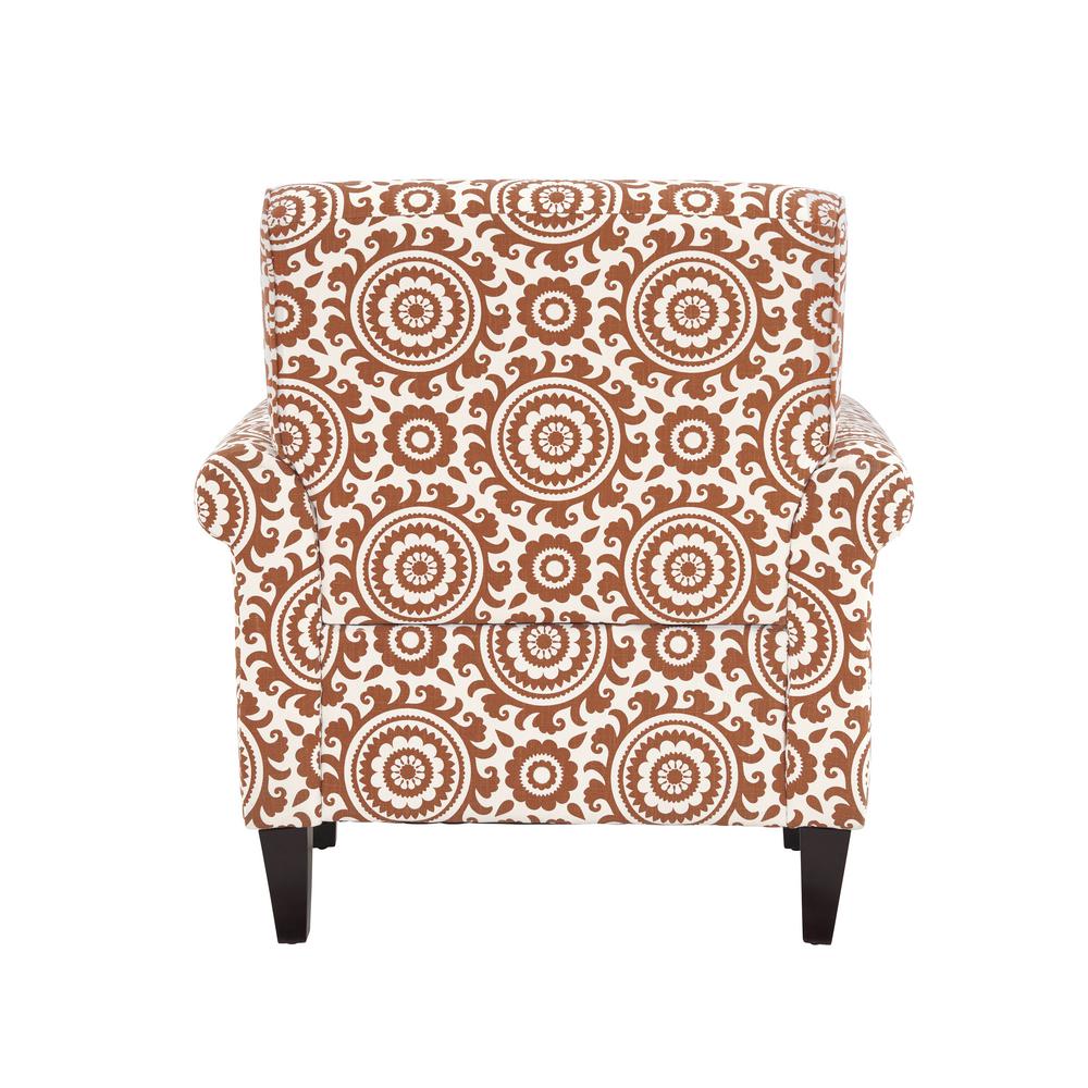 Handy Living Jean Orange And Cream Medallion Arm Chair B340c Psu30 100 The Home Depot