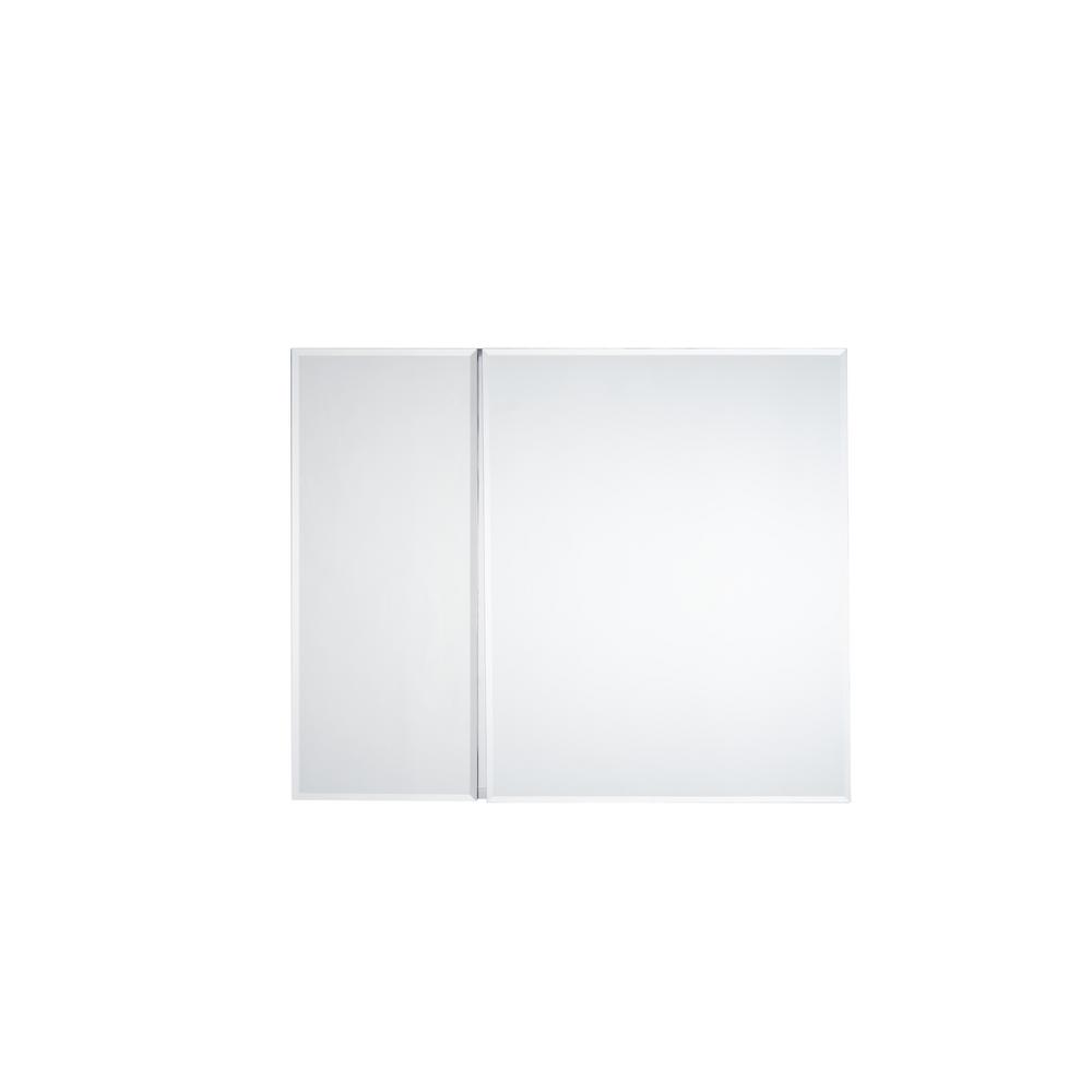 Pegasus 30 In X 30 In Frameless Recessed Or Surface Mount Bi View Bathroom Medicine Cabinet With Beveled Mirror Sp4586 The Home Depot