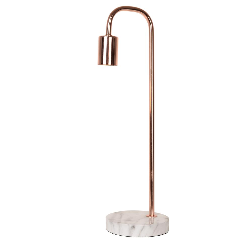 Catalina Lighting 19 In Rose Gold Table Lamp With Faux Marble Base Catalina Lighting 19 In Rose Gold Table Lamp With Faux Marble Base