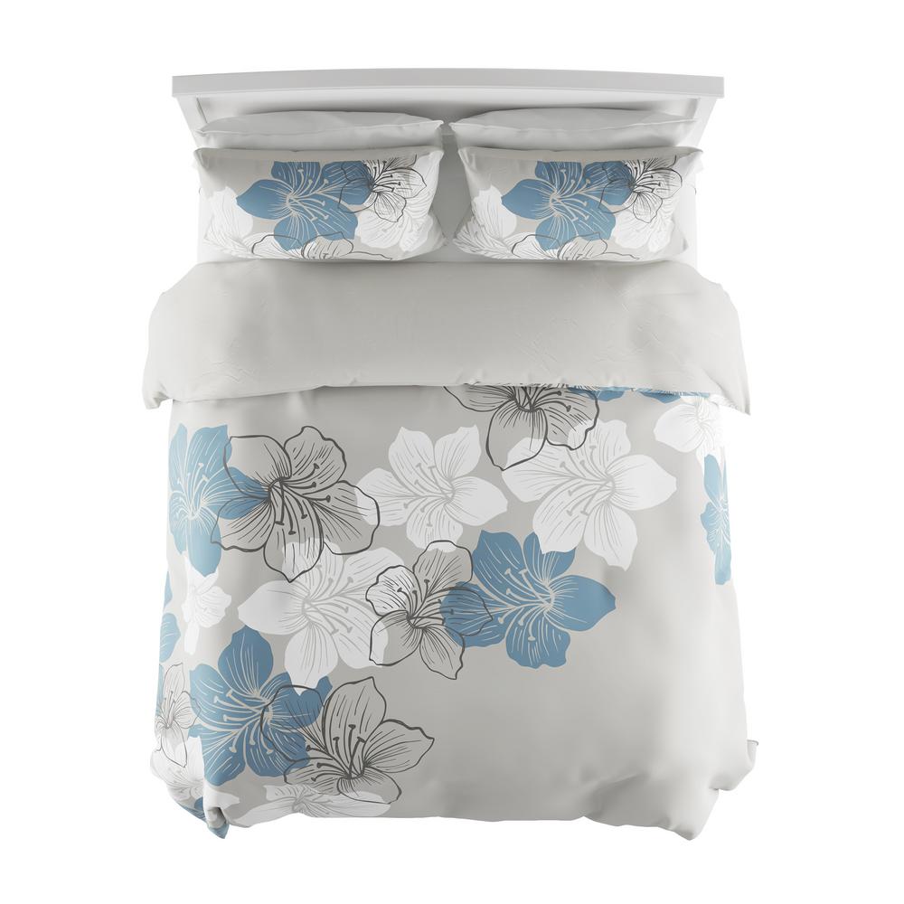 Lavish Home 3 Piece Enchanted Floral Design King Hypoallergenic