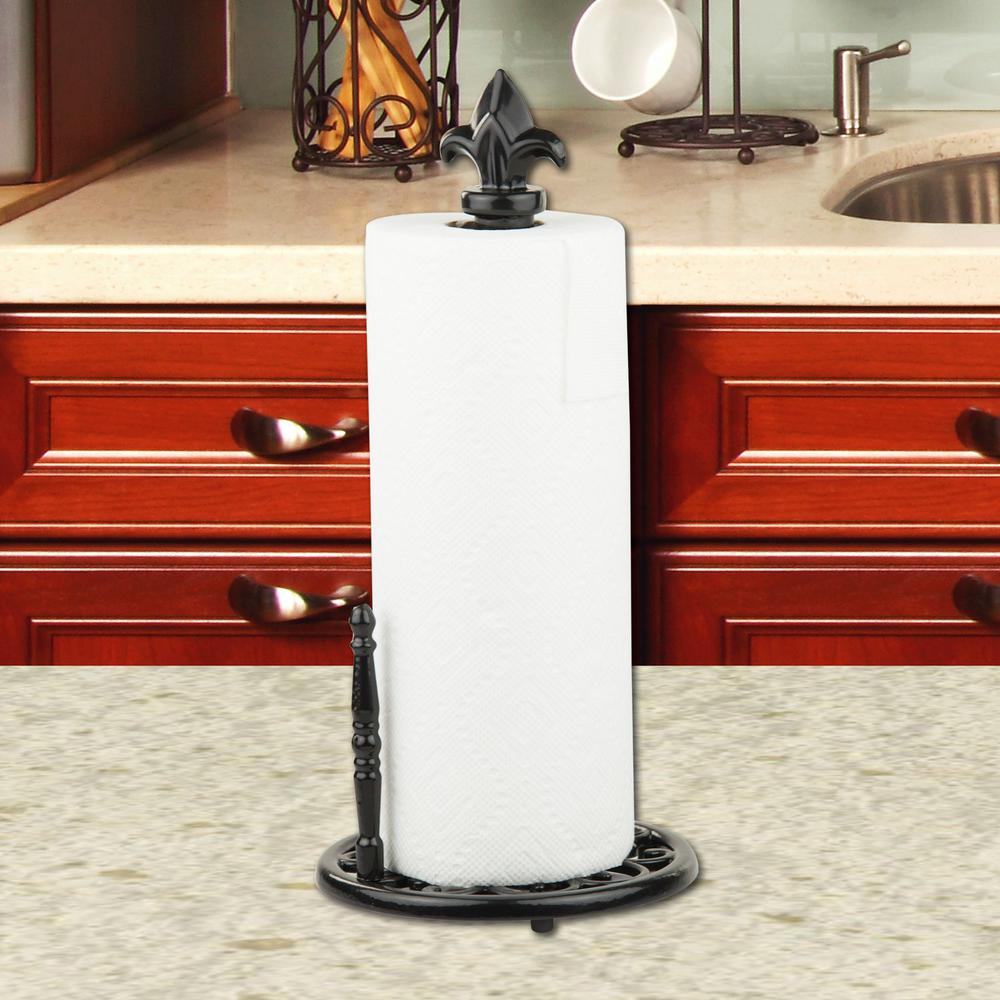 HOME basics Cast Iron Fleur De Lis Paper Towel HolderPH44395 The