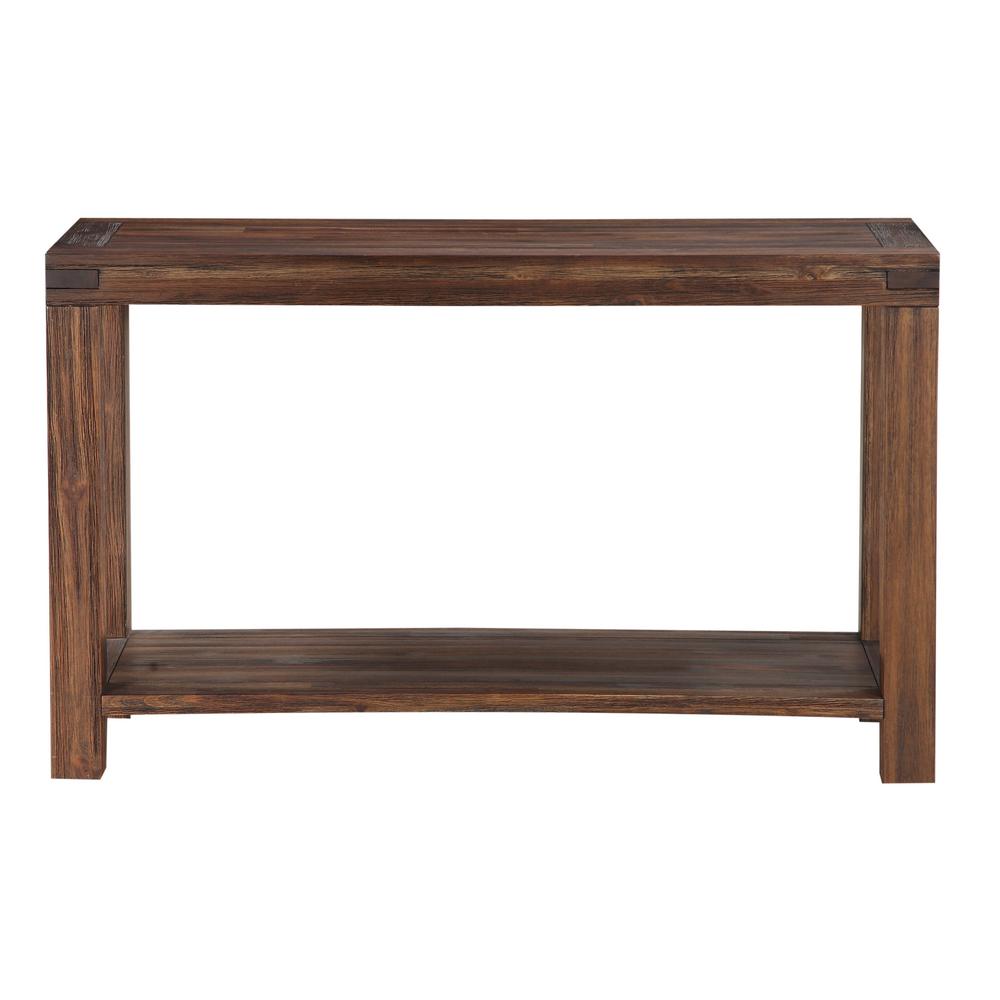 Unbranded Meadow 30 in. Brick Brown Solid Acacia Console Table3F4123 The Home Depot