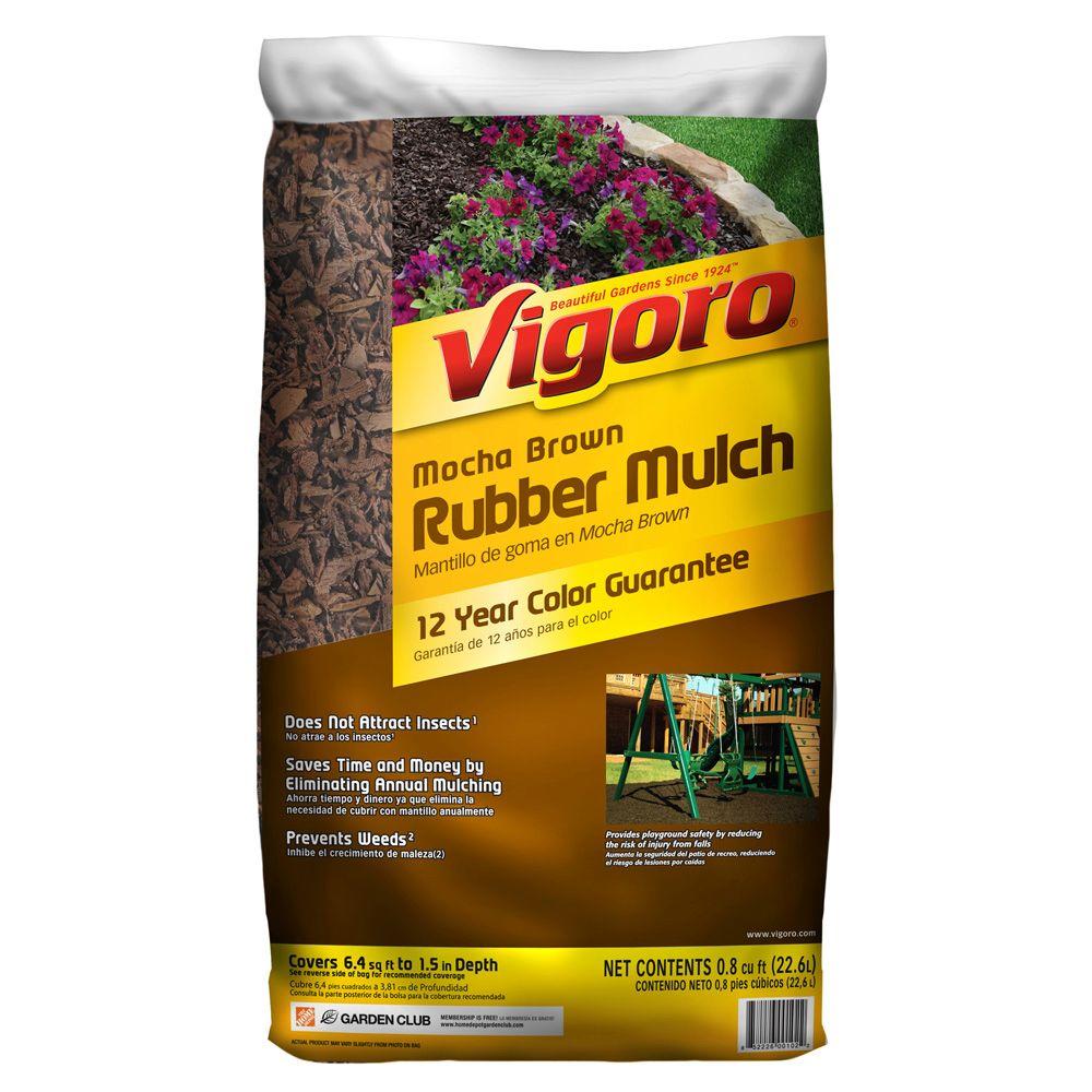 Vigoro 0.8 cu. ft. Mocha Brown Rubber Mulch-HDVMBMN8CB - The Home ...