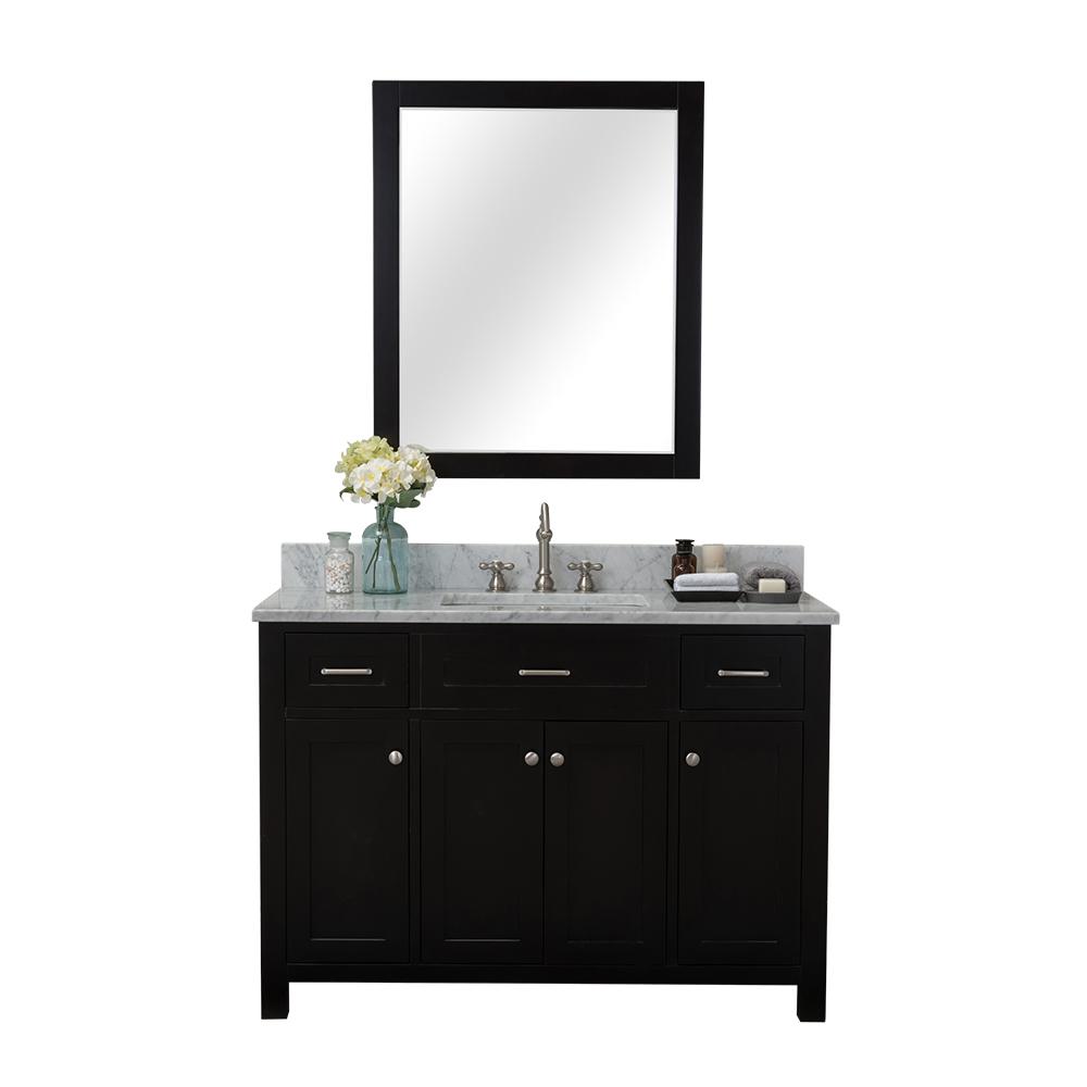 Alya Bath Norwalk 48 In W X 34 2 H 22 D Vanity Gray With Marble Top White Basin