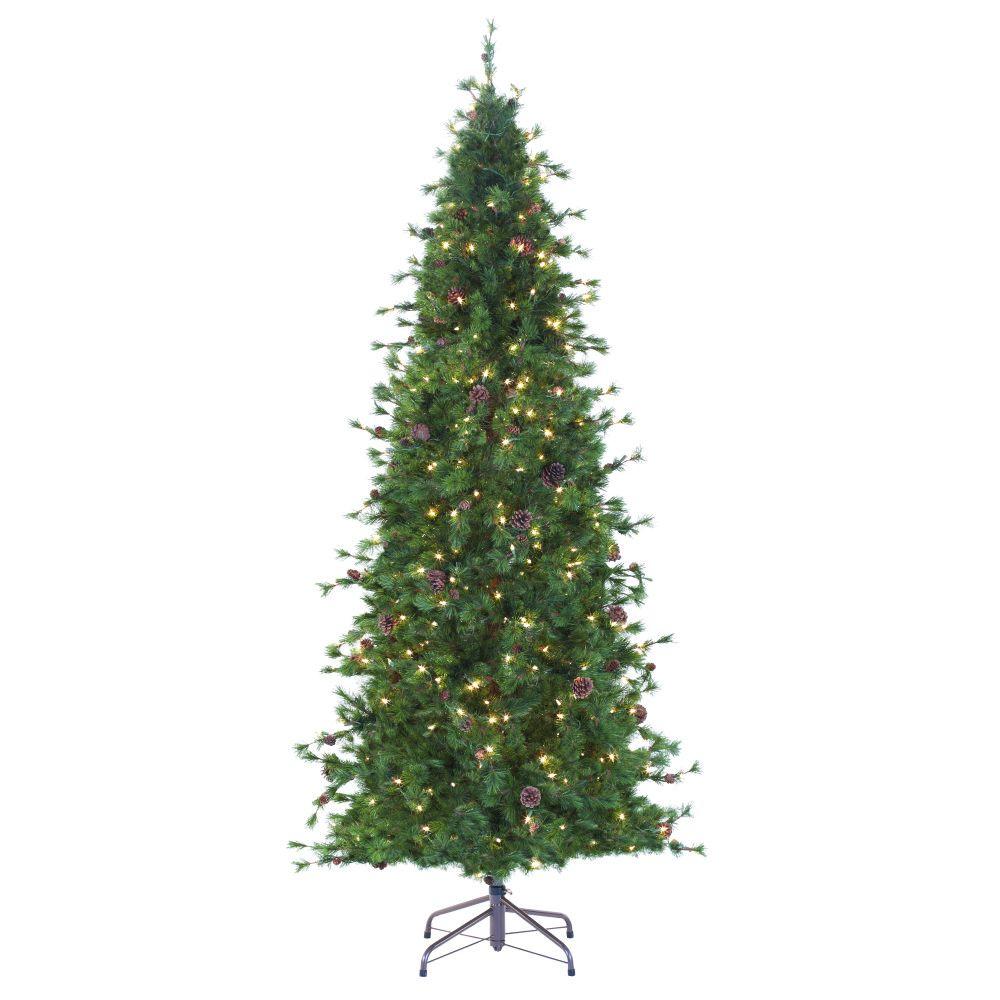 Martha Stewart Living 8 ft. Indoor PreLit Kingswood White Fir Hinged