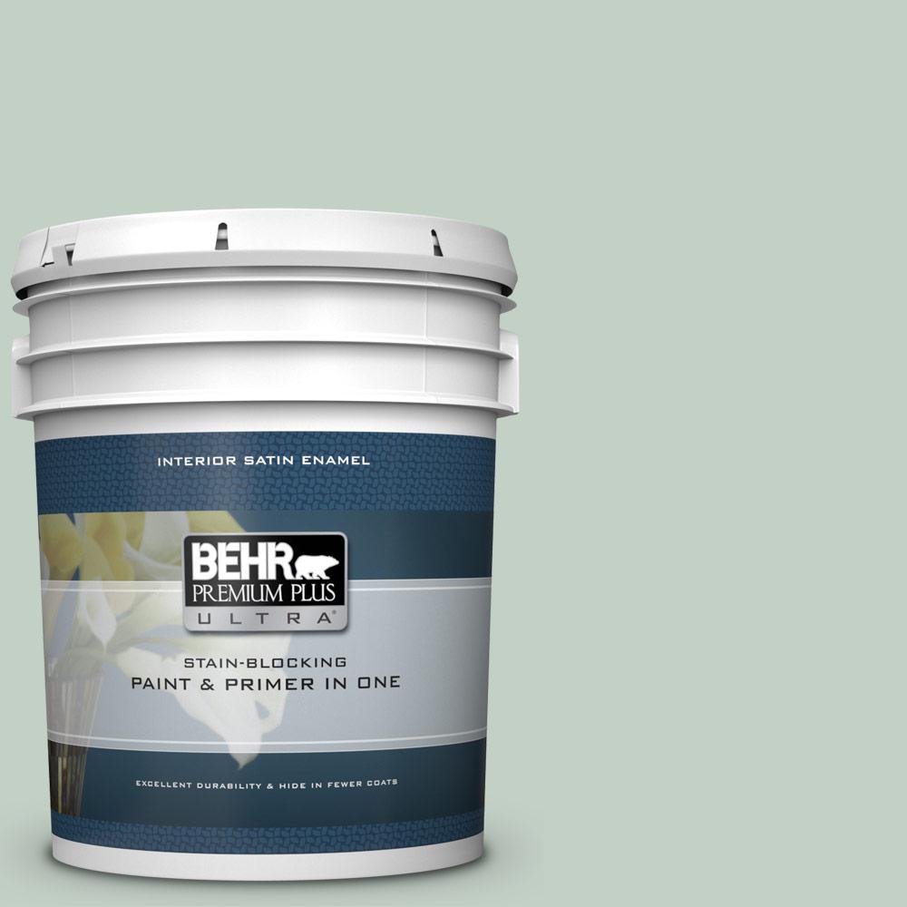 BEHR Premium Plus Ultra 5 gal. PPU1113 Frosted Jade Satin Enamel
