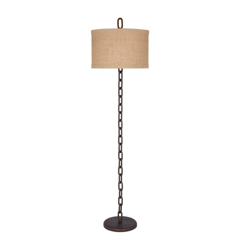 Fangio Lighting 65 In Metal Chain Floor Lamp Brown