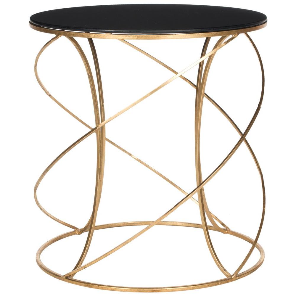 Safavieh Cagney Gold and Black Glass Top End TableFOX2535B The Home