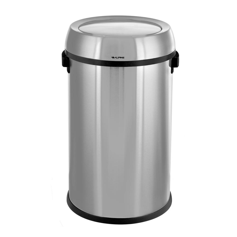Alpine Industries 17 Gal. Stainless Steel Commercial Trash Can with Swing Lid47065L1 The