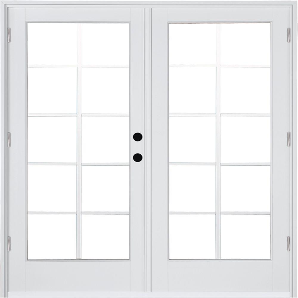 MP Doors 72 In X 80 In Fiberglass Smooth White Left Hand Outswing   Smooth White Interior And Exterior Mp Doors Patio Doors Ht6068l002d2 64 1000 