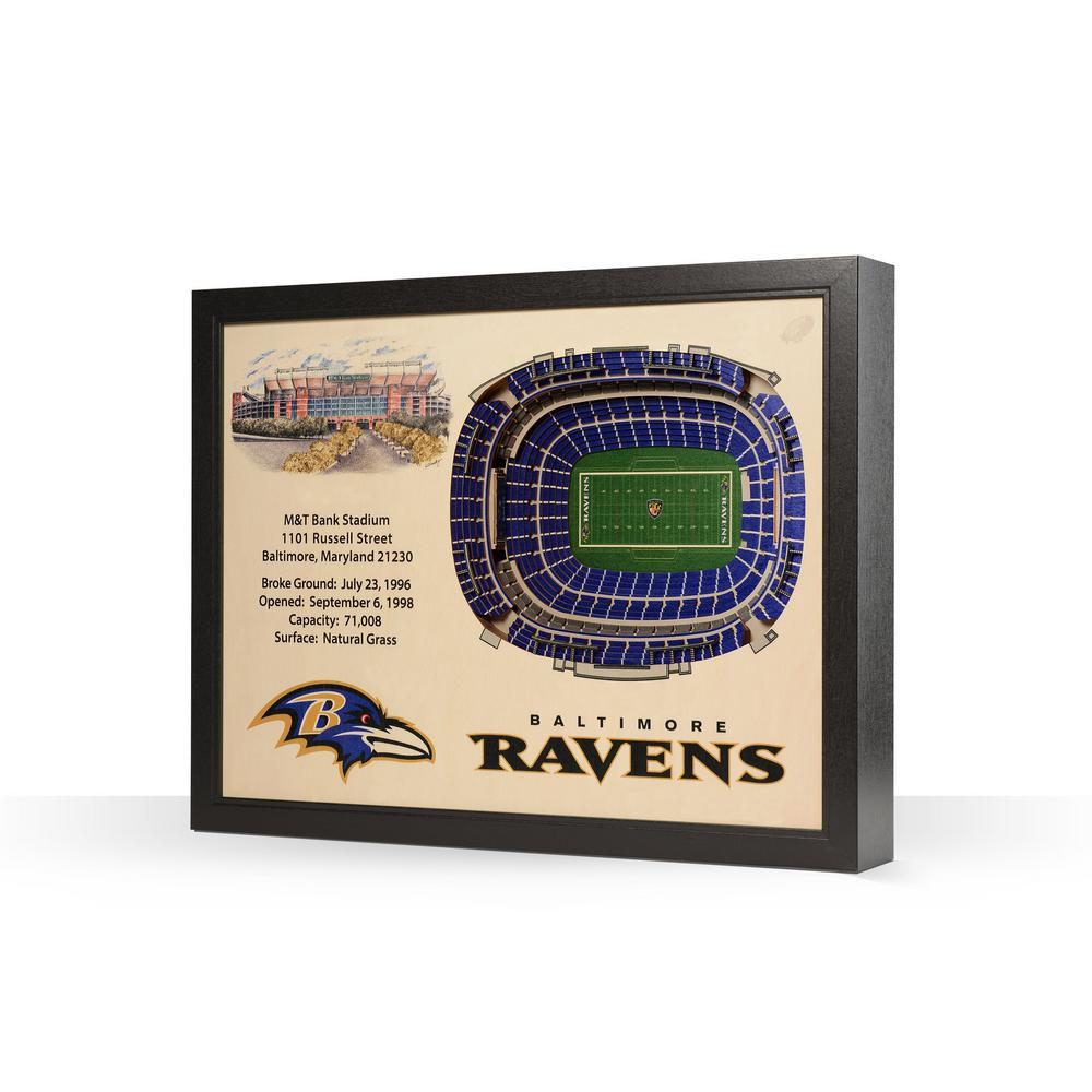 Youthefan Nfl Baltimore Ravens 25 Layer Stadiumviews 3d Wooden