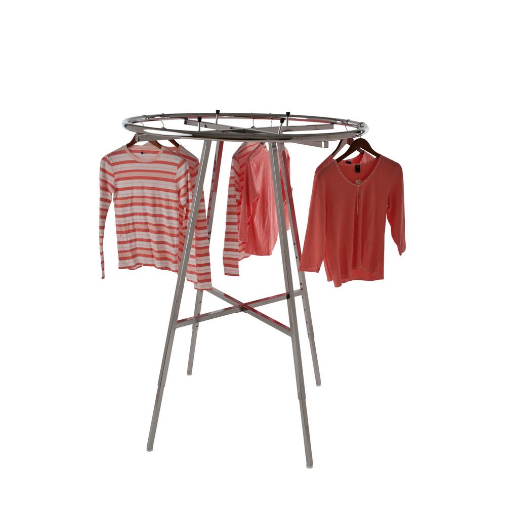 Econoco Chrome Steel Adjustable Folding Clothes Rack 42 In W X 66 In H K57wd The Home Depot