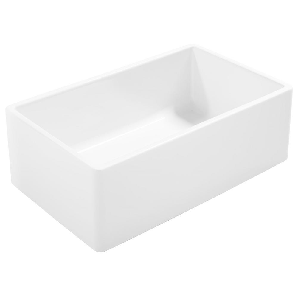 Bradstreet II Farmhouse Fireclay 30 in. Single Bowl Kitchen Sink in Crisp White