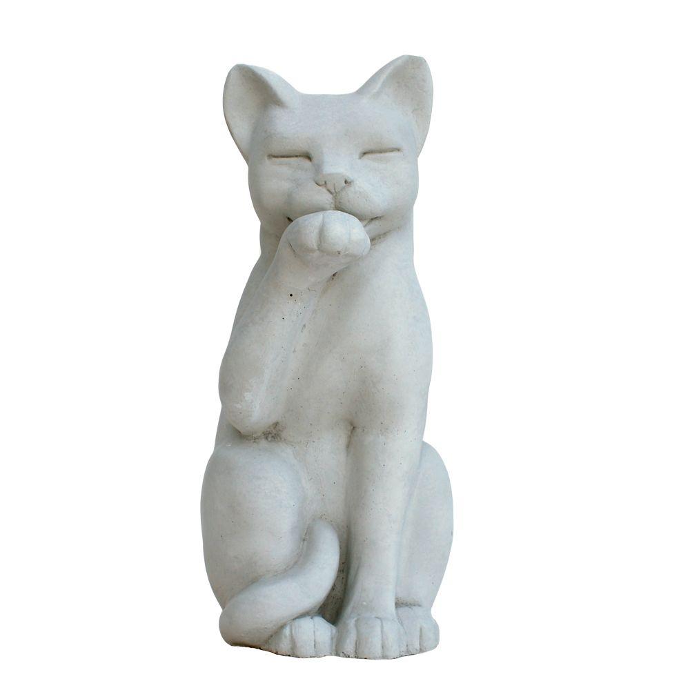 white cat statue