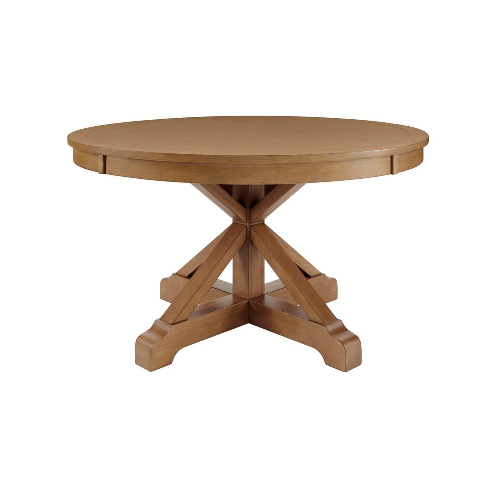 Home Decorators Collection Aberwood Patina Oak Finish Wood Round Dining Table For 4 54 In L X 30 H Dp18019 R54 P The Depot - 30 Inch Round Decorator Table