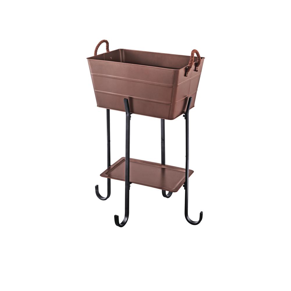 Hampton Bay Copper Metal Beverage Tub With Stand And Tray Hd16014 Hampton Bay Copper Metal Beverage Tub With Stand And Tray