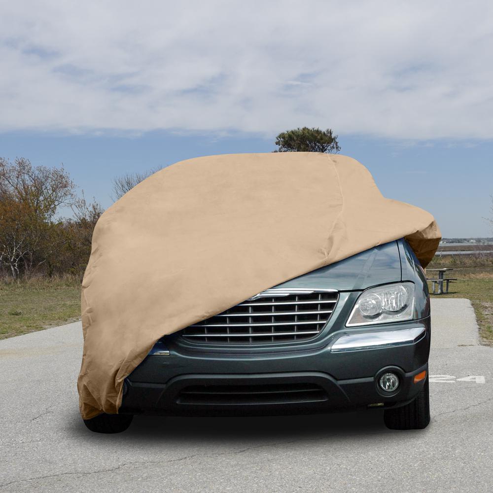 Tan, 4 Layers Budge Protector IV Station Wagon Cover Size S1 Fits Station Wagons up to 184 Long