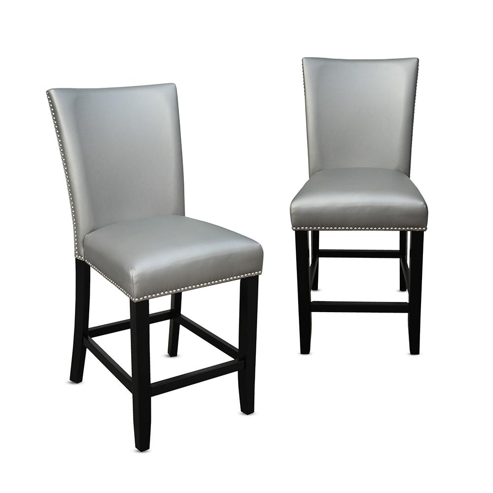 Camila 24 In Silver Counter Chair Set Of 2