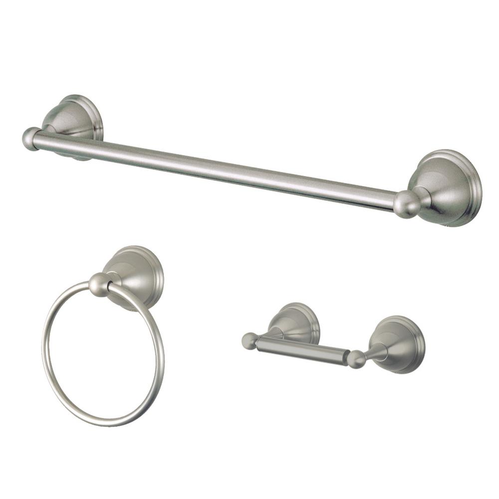 Kingston Brass Traditional 3Piece Bath Hardware Set in Brushed NickelHBAK396248SN The Home Depot