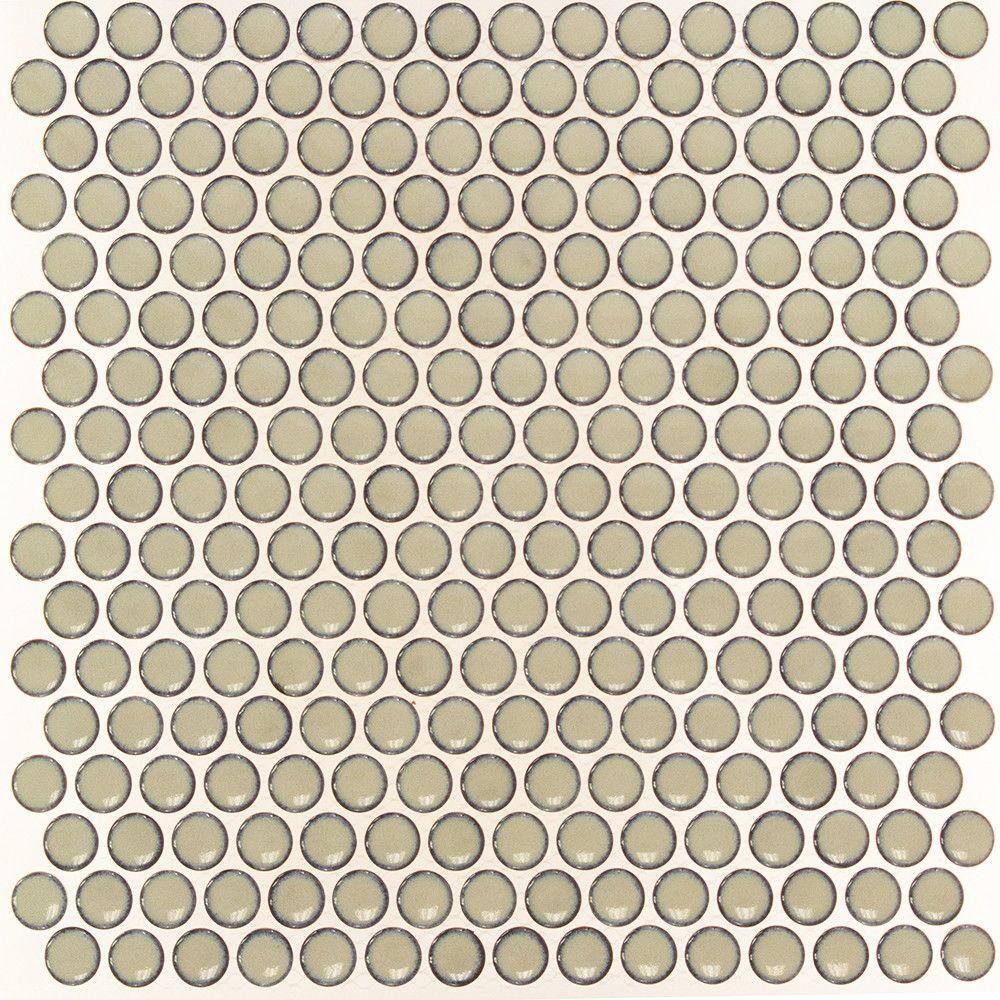 Ivy Hill Tile Bliss Edged Penny Round Khaki 12 In X 10 Ivy Hill Tile Bliss Edged Penny Round