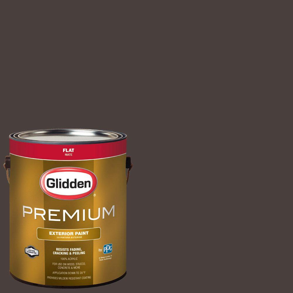 Glidden Premium 1 Gal Hdgwn1 Western Charcoal Flat Latex Hdgwn1 Western Charcoal Flat Latex Exterior Paint
