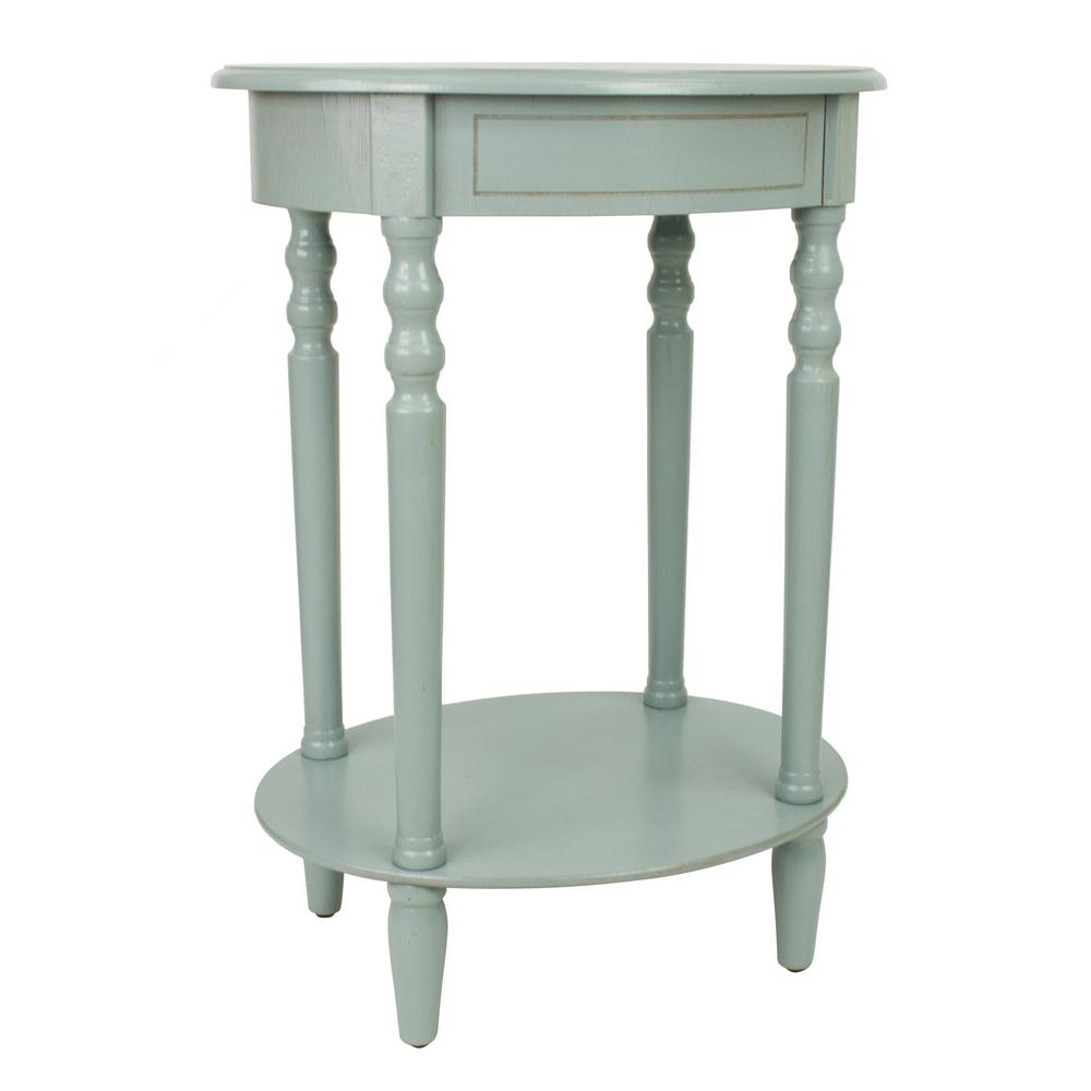Decor Therapy Simplify Antique Iced Blue 1Drawer End TableFR1550