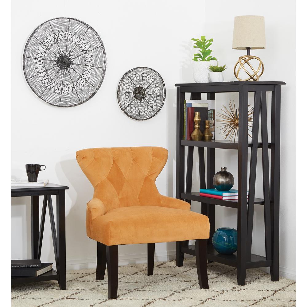 Yellow Chairs Living Room Furniture The Home Depot Curves Ernut Velvet Fabric Hour Gl Accent Chair With Espresso Legs