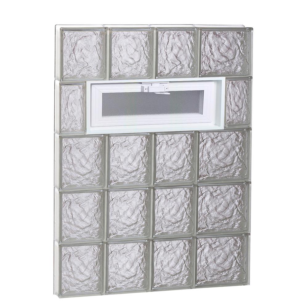 Clearly Secure 25 in. x 38.75 in. x 3.125 in. Frameless Ice Pattern