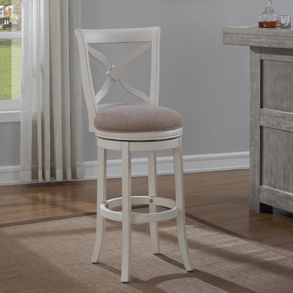 American Woodcrafters Accera 34 In Distressed Antique White Swivel American Woodcrafters Accera 34 In Distressed Antique White Swivel Tall Bar Stool