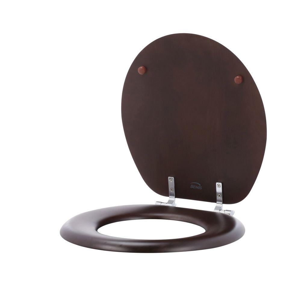 BEMIS Natural Reflections Round Closed Front Toilet Seat in Mahogany