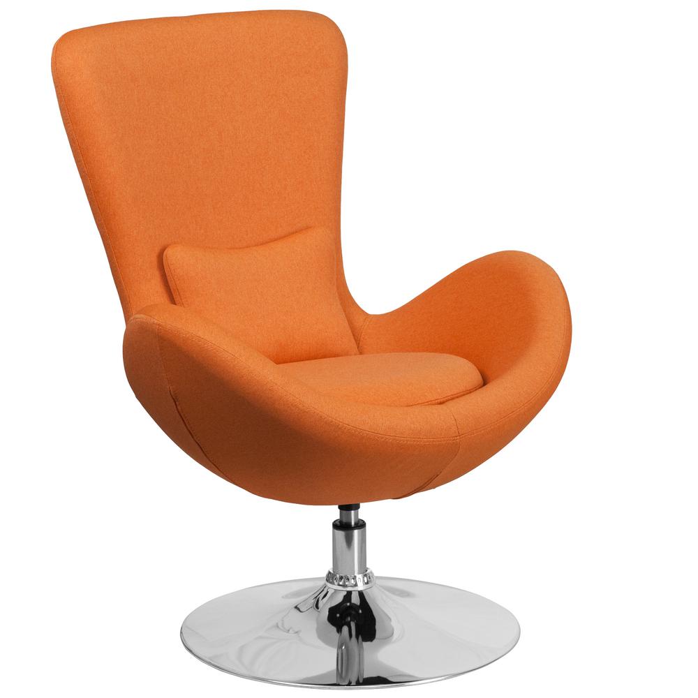 Flash Furniture Orange Fabric Egg Series Reception Lounge Side Chair Flash Furniture Orange Fabric Egg Series Reception Lounge Side Chair