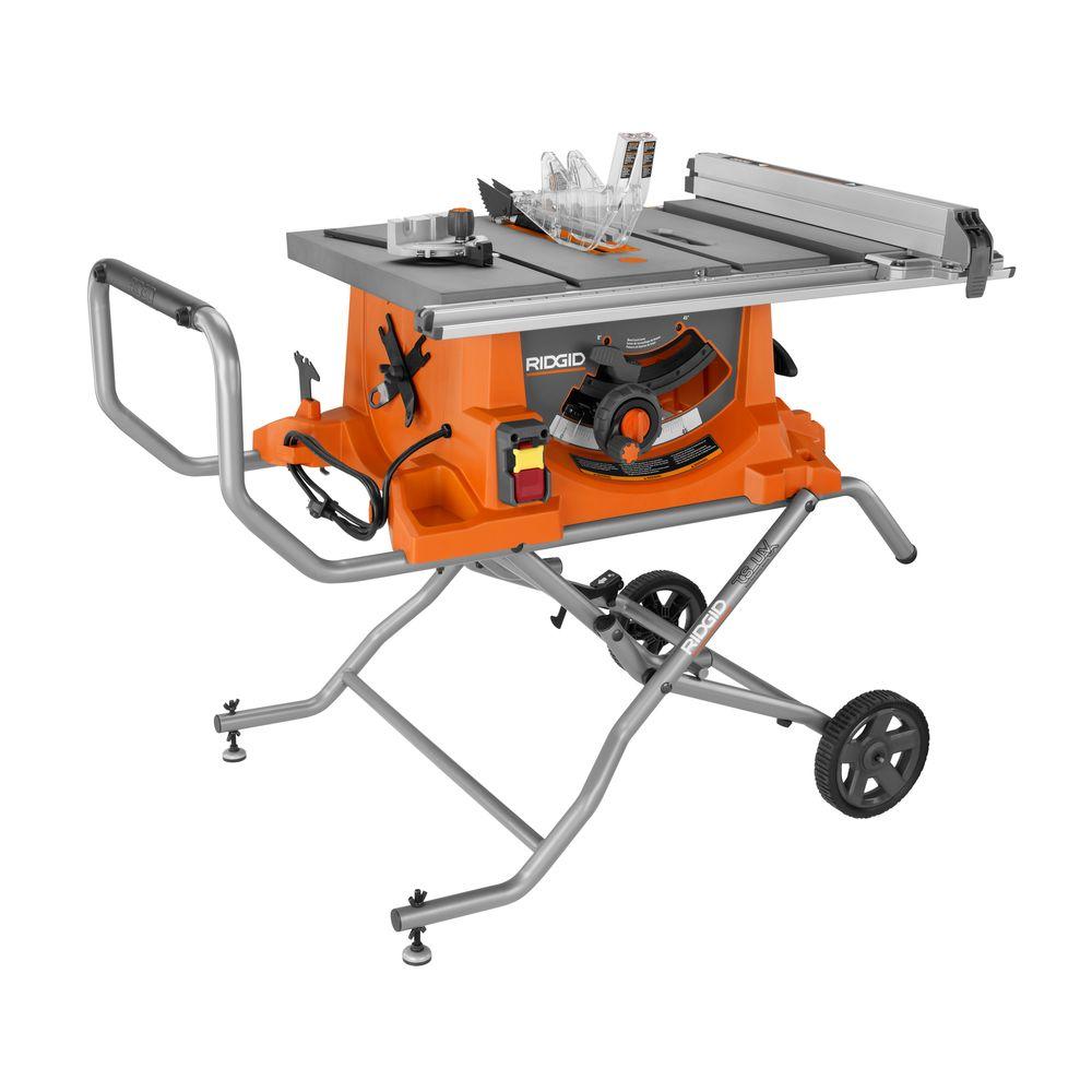 ridgid 15 amp corded 10 in heavy duty portable table saw with standridgid 15 amp corded 10 in heavy duty portable table saw with stand