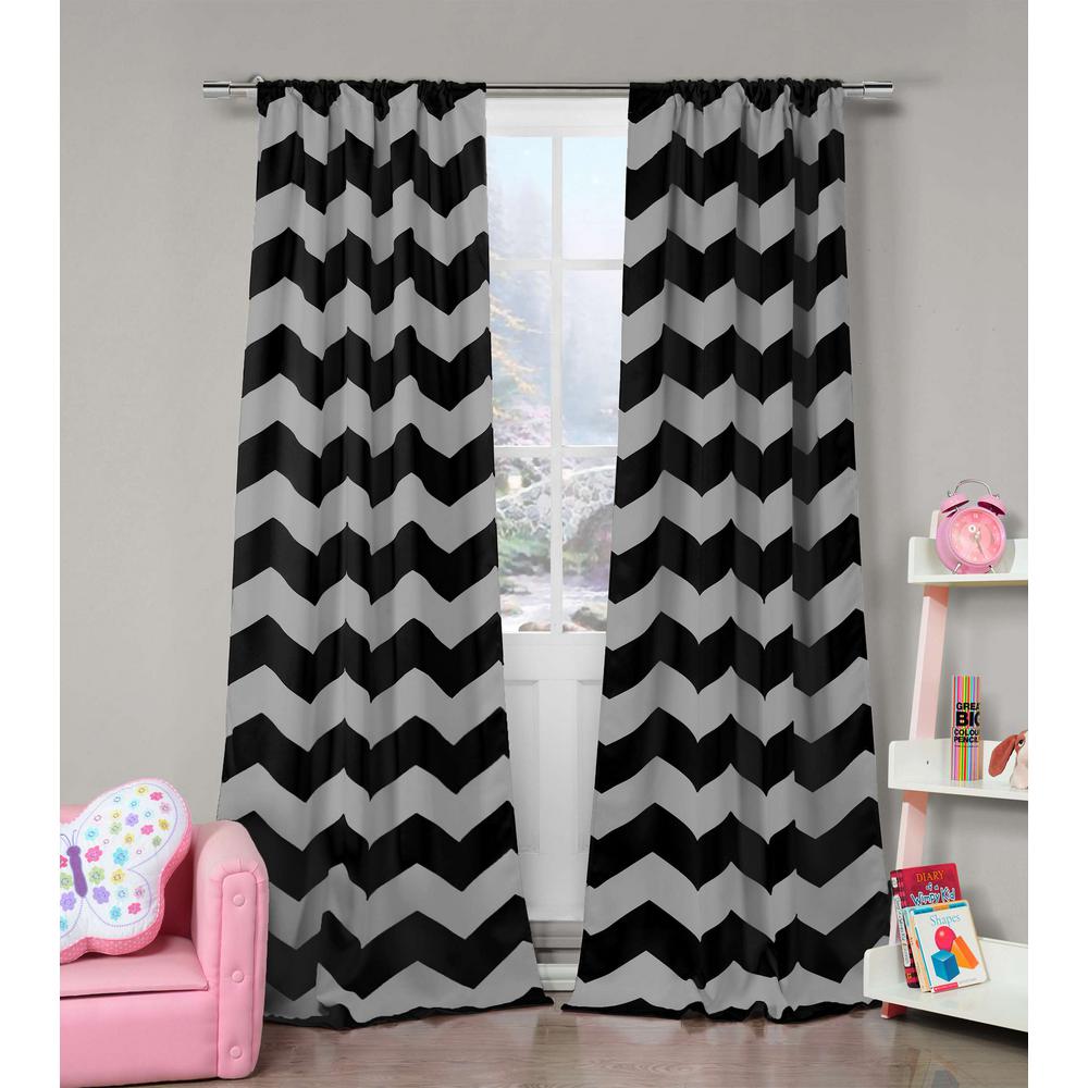 Black Chevron Curtains Drapes Window Treatments The Home