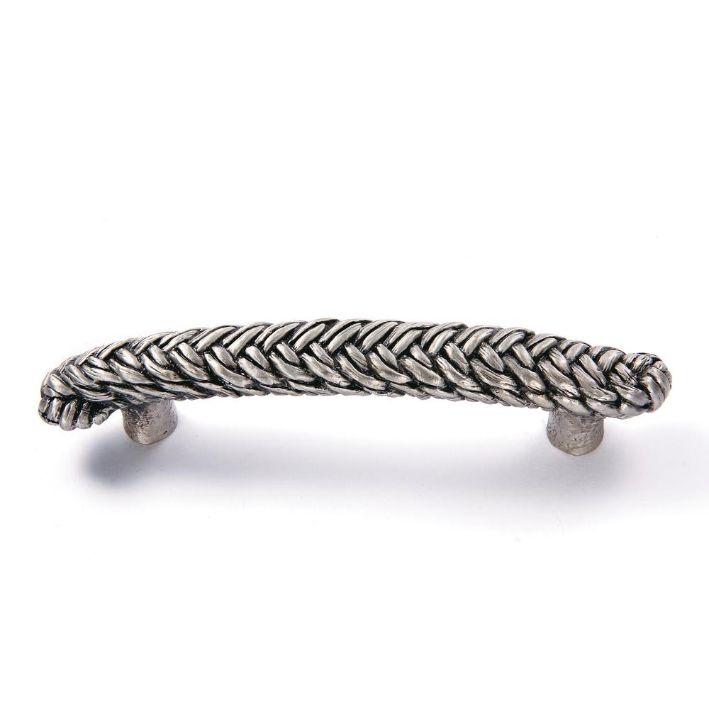 3 75 In 96mm Center To Center Braid Design Pewter Drawer Pull