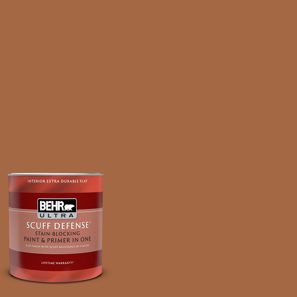 BEHR ULTRA 1 qt. PPU316 Maple Glaze Extra Durable Flat Interior Paint