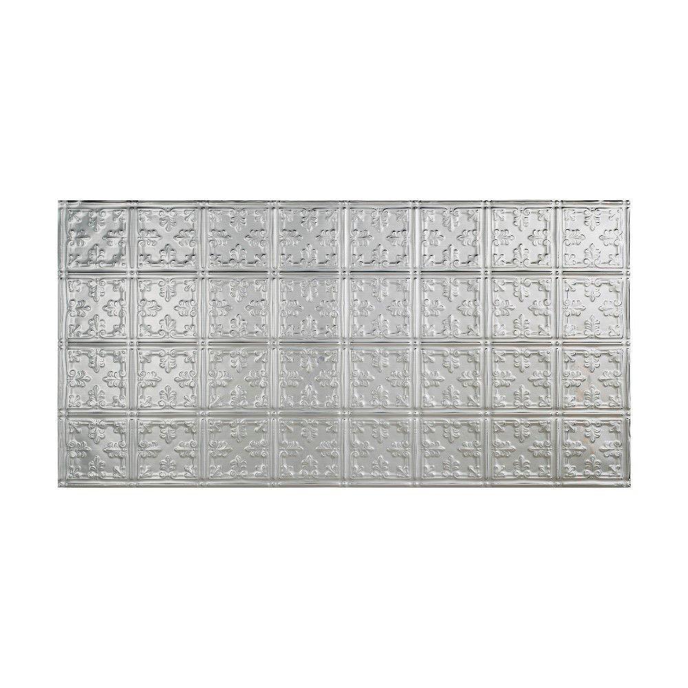 Fasade Traditional 10 2 ft. x 4 ft. Glueup Ceiling Tile in Brushed AluminumG5808 The Home