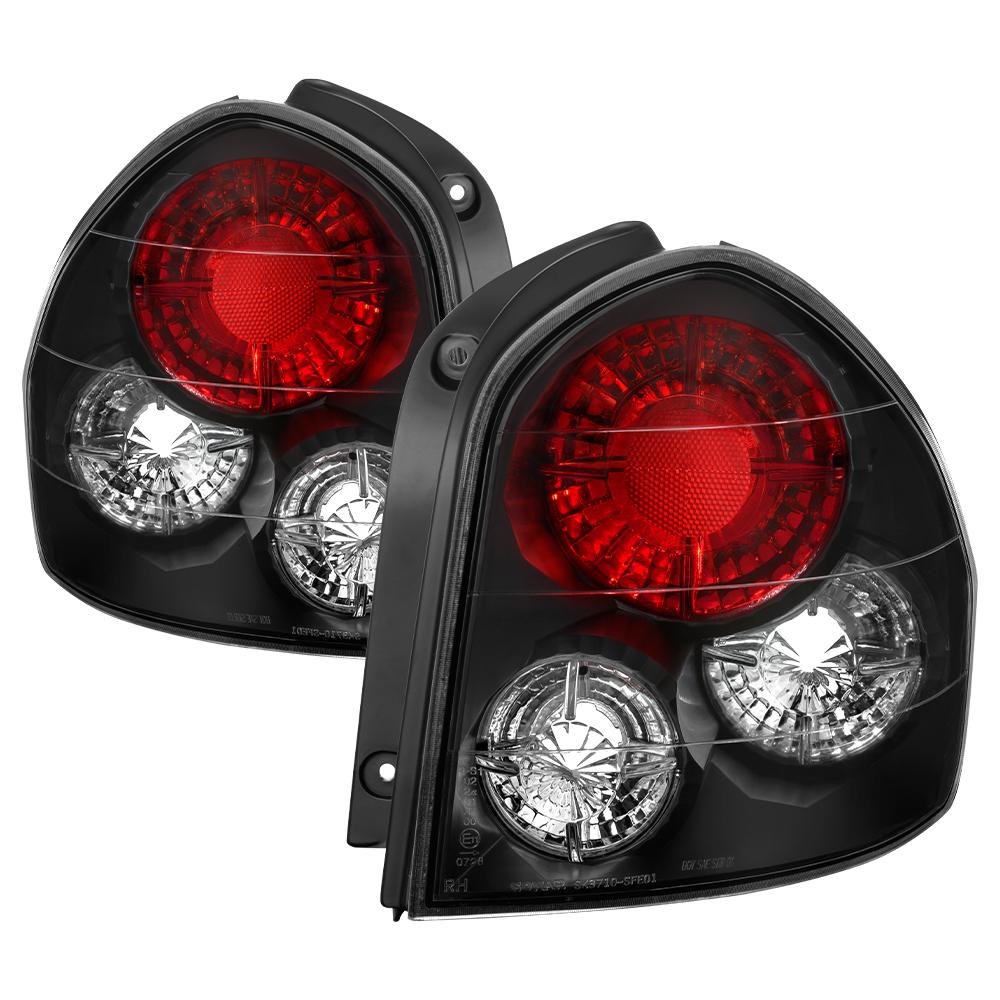 Spyder Auto Hyundai Santa Fe 01 06 01 04 Model Use 3 Bulbs Only Euro Style Tail Lights Black 5005359 The Home Depot