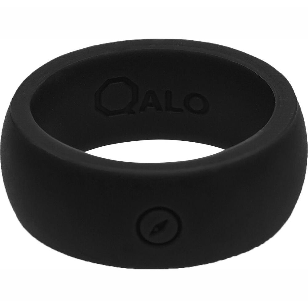 QALO Men’s Black Classic Silicone Wedding Ring with CompassRMBK10O
