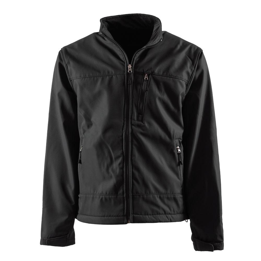 DEWALT Mens Large Black Soft Shell Heated Jacket with 20Volt/2.0 Ah