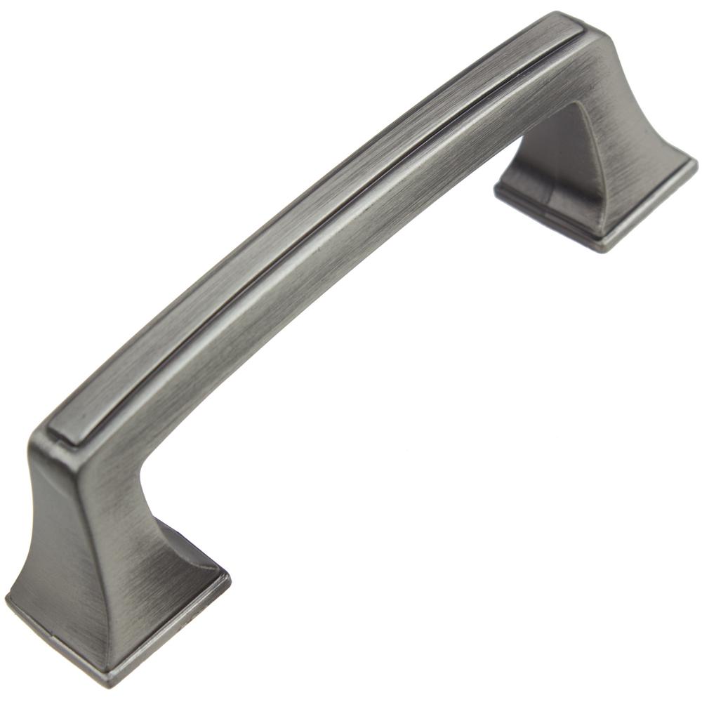 GlideRite 3 in. Center-to-Center Satin Pewter Deco Base Cabinet Pulls