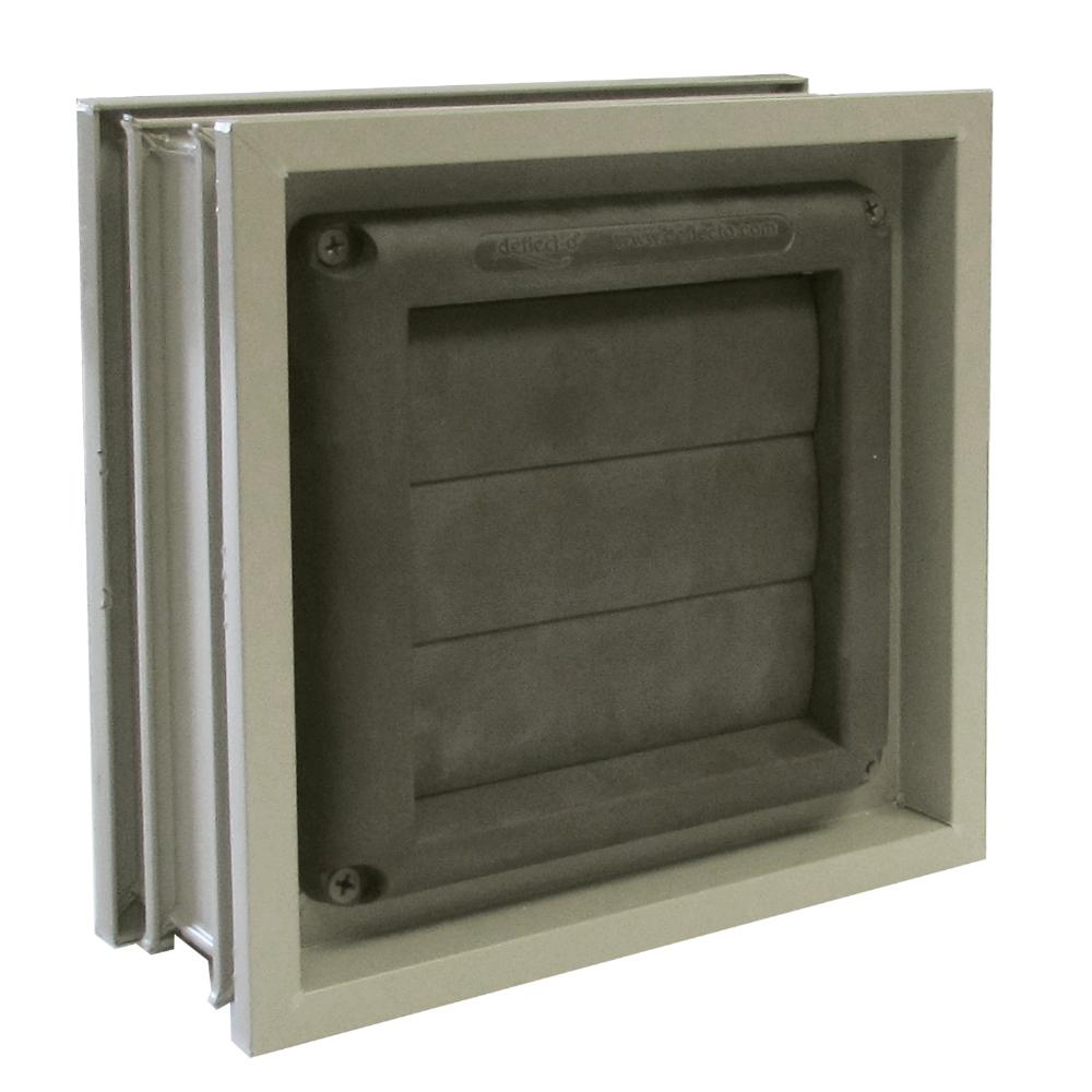 Clearly Secure 8 in. x 8 in. Glass Block Dryer Vent in Clay for 3 in. Glass Block Applications