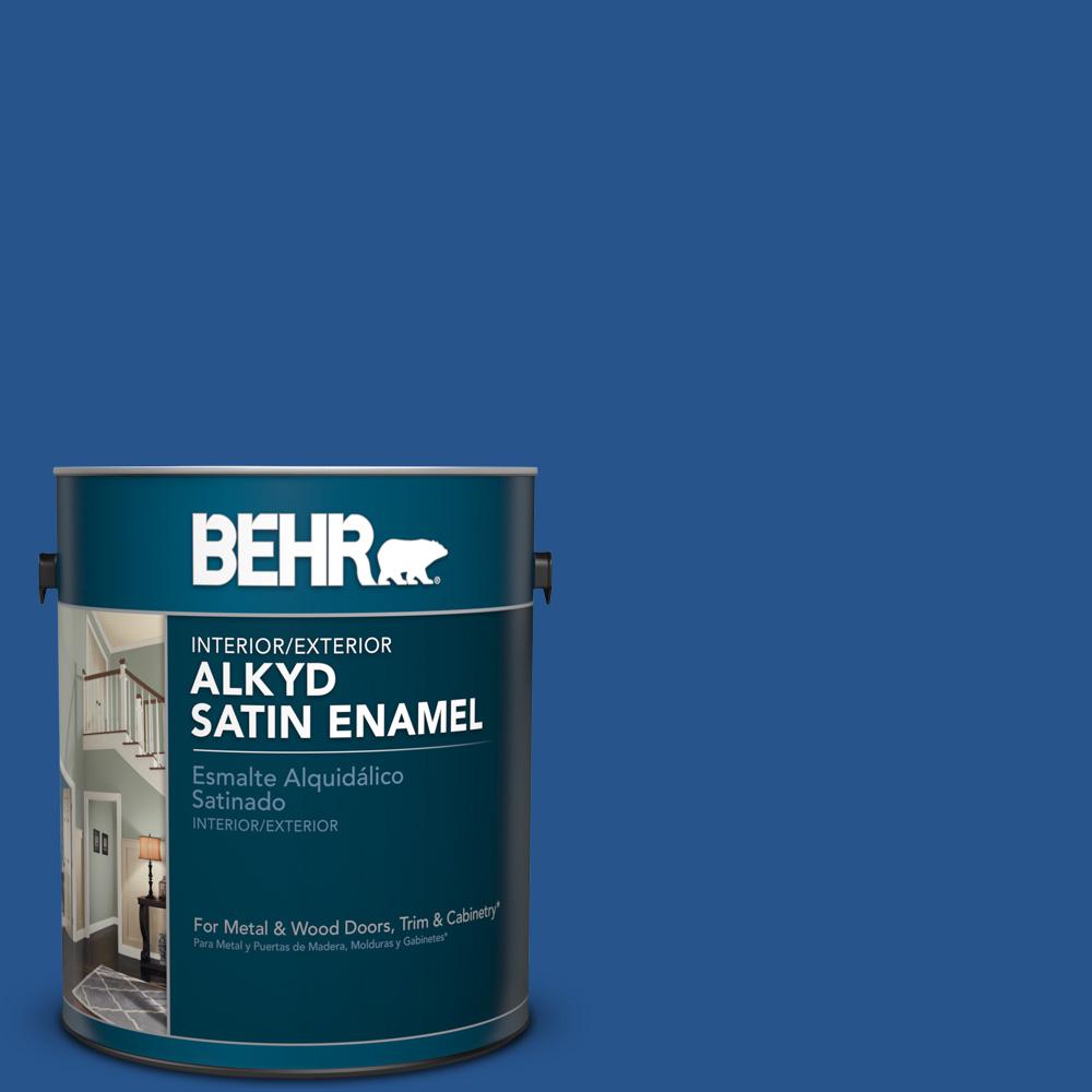 BEHR MARQUEE 1-gal. #PPU15-3 Dark Cobalt Blue Satin Enamel Exterior ...