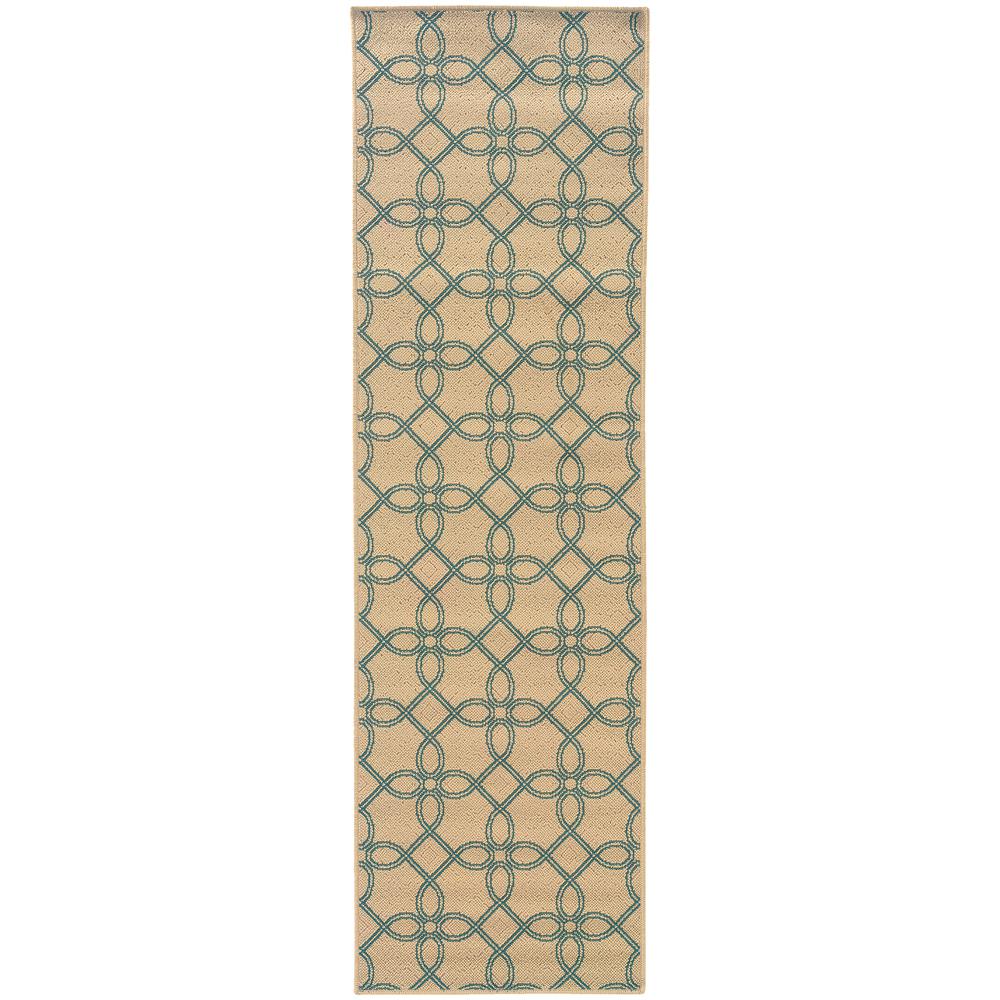 Home Decorators Collection Labyrinth Beige 2 ft. x 8 ft. Indoor/Outdoor ...