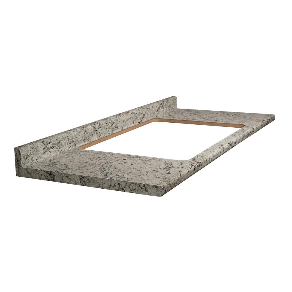 Hampton Bay 5 ft. Laminate Countertop Kit in White Ice Granite with E2000 Edge and Sink Cutout