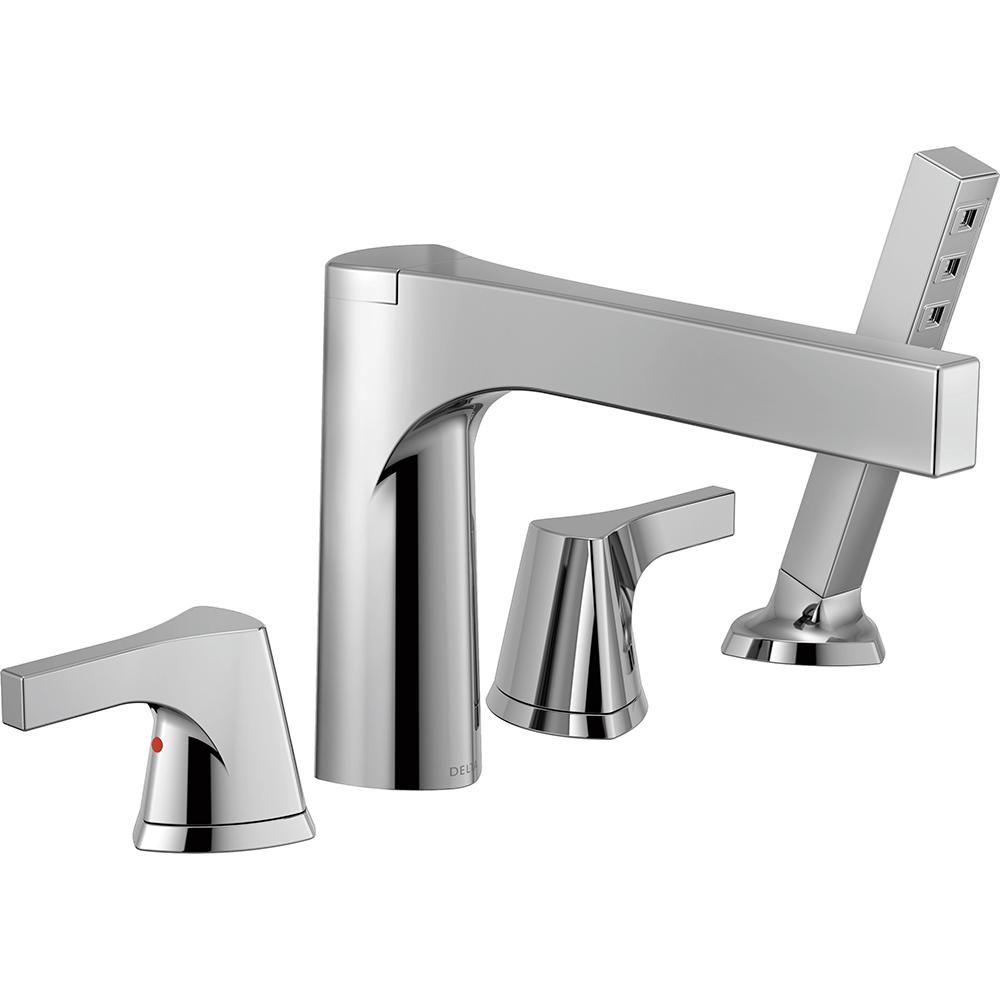 Delta Zura 2Handle DeckMount Roman Tub Faucet Trim Kit with Hand