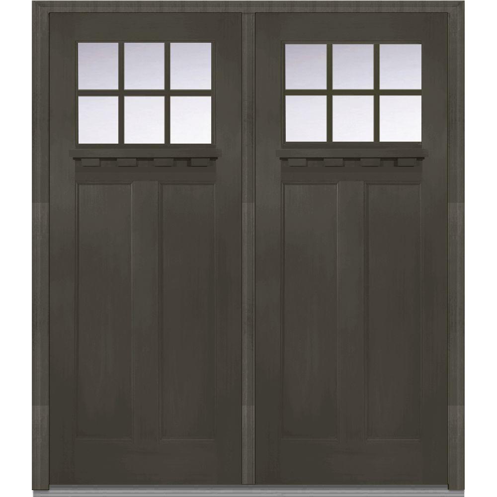 Craftsman Double Door Black Front Doors Exterior Doors The