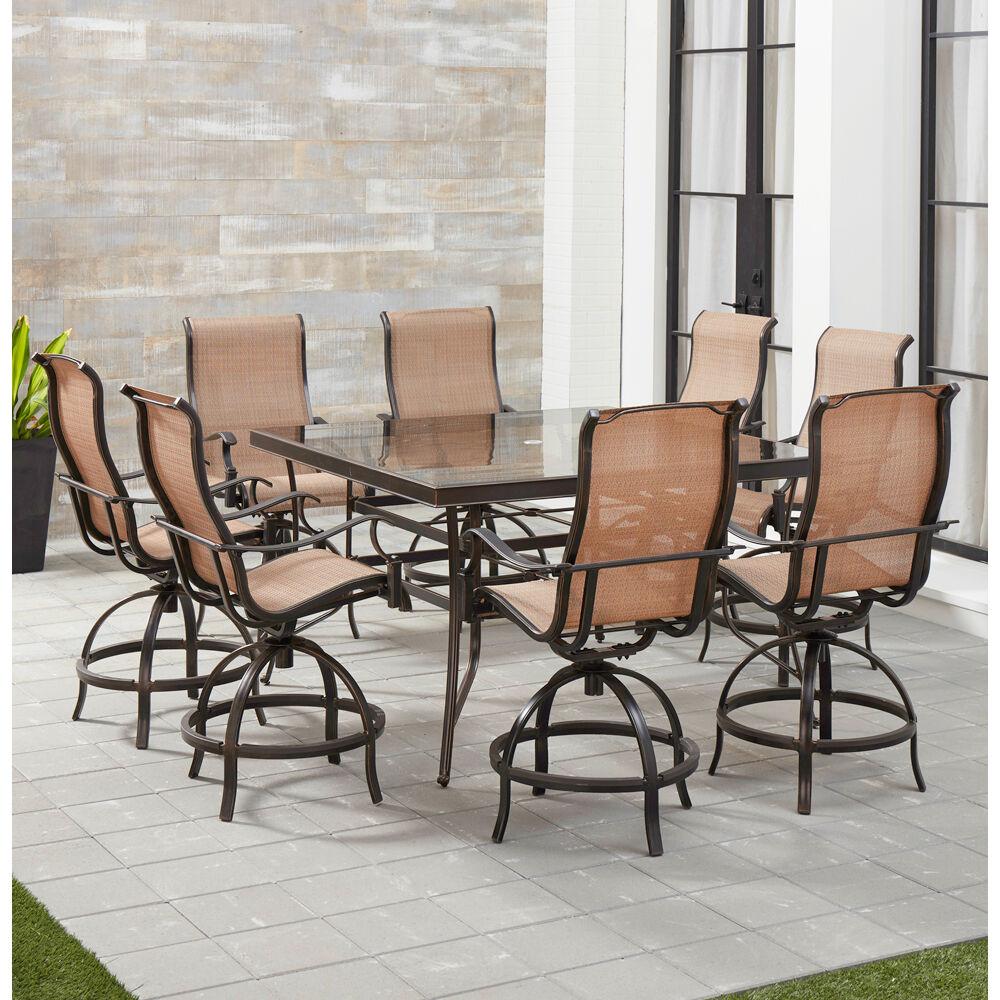 Hanover Monaco 9-Piece Aluminum Outdoor Dining Set with 8 ...